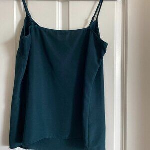 MASSIMO DUTTI CAMISOLE TOP HUNTER GREEN COLOUR ADJUSTABLE STRAPS SIZE 4
